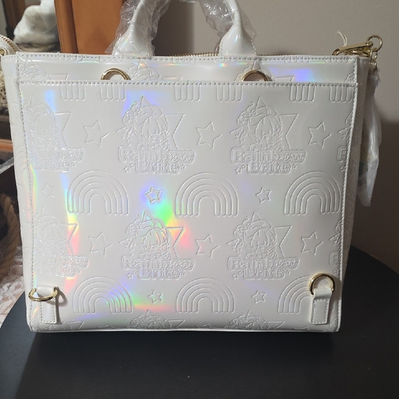 Loungefly White Embossed Rainbow Tote - Picture 7 of 8